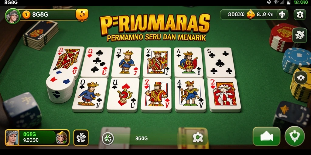 Tampilan gameplay menarik dari 8G8G dengan kartu Domino.