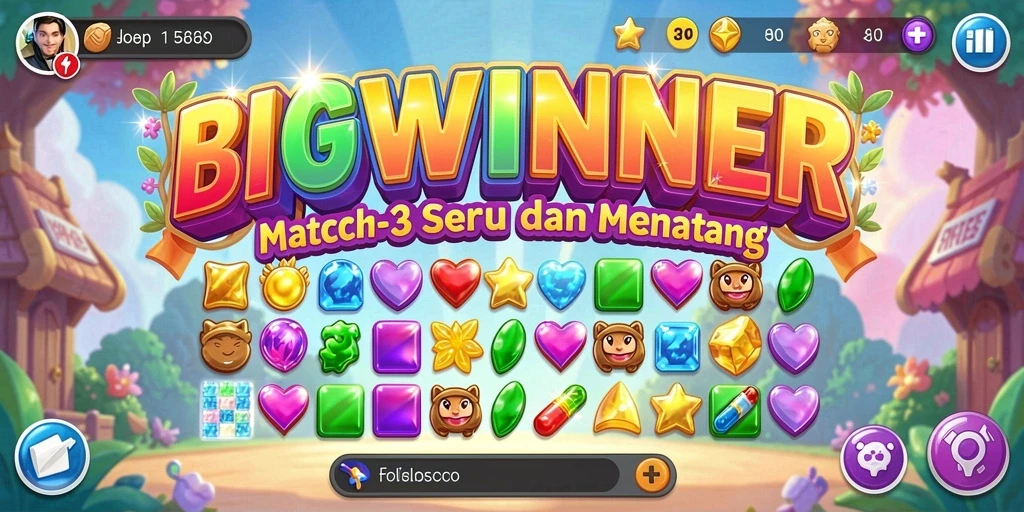 Screenshot dari gameplay seru BIGWINNER yang penuh warna.
