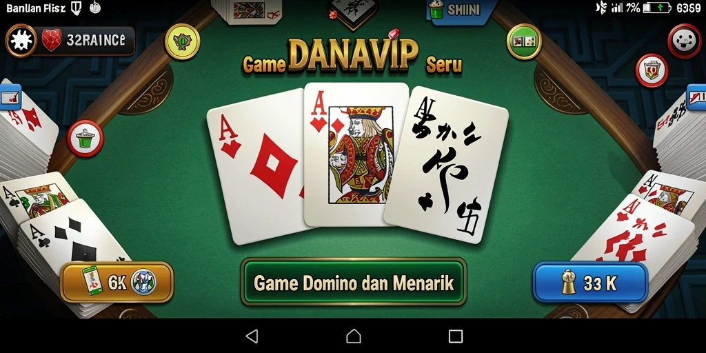 Tampilan gameplay seru DANAVIP dengan domino yang menawan.