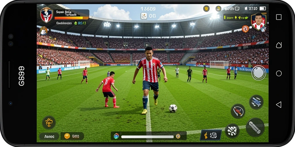 Tampilan menarik dari gameplay sepak bola di G668.