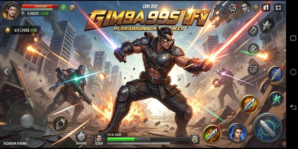 Tampilan seru dari gameplay GIM999 yang penuh aksi.