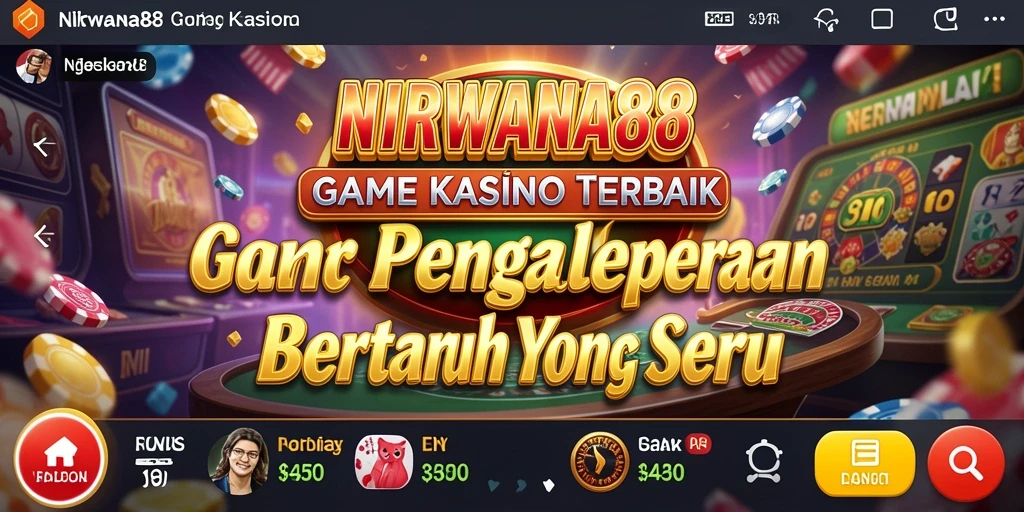 Tampilan layar utama NIRWANA88 dengan grafik permainan Kasino yang memukau.