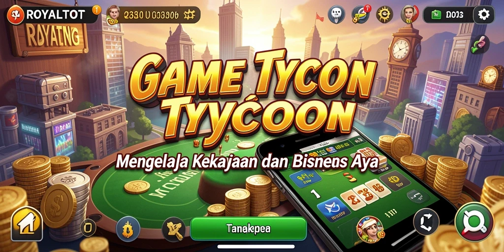 Tampilan gameplay mengelola bisnis dalam ROYALTOTO yang seru dan menantang.